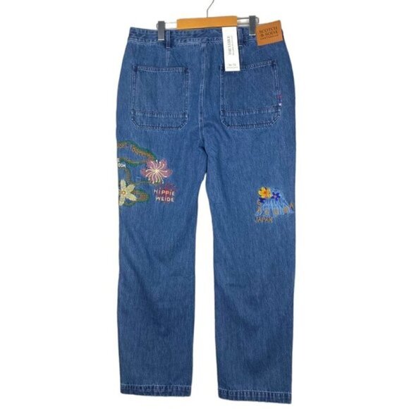 Scotch & Soda The Verve Straight Leg Relaxed Utility Fit embroidered Jeans 36 32 - Picture 4 of 16